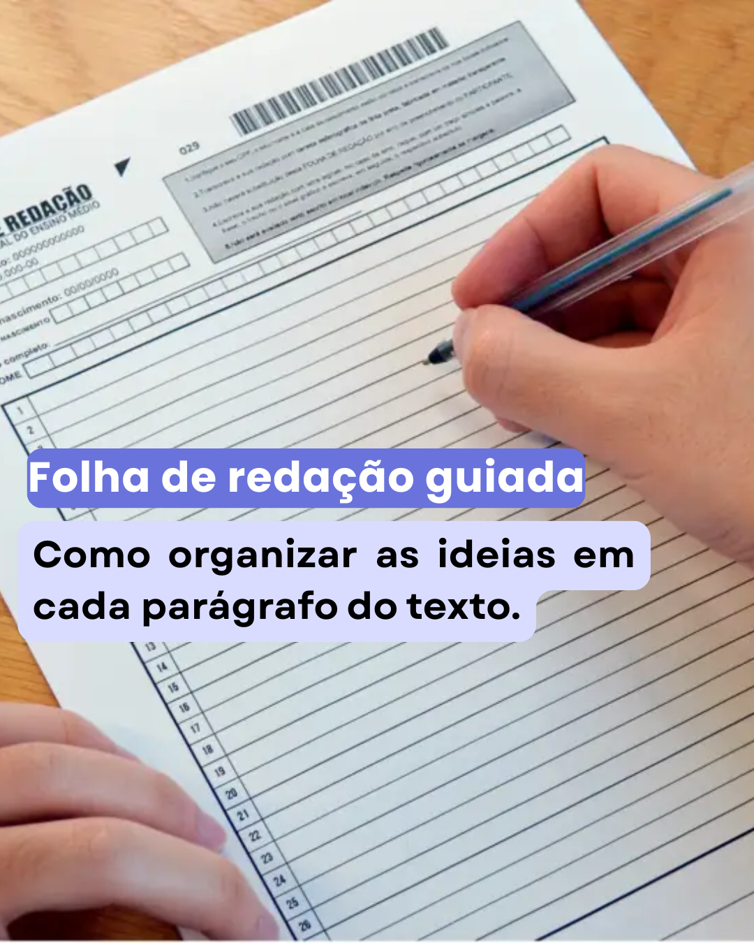 Folha de redação guiada