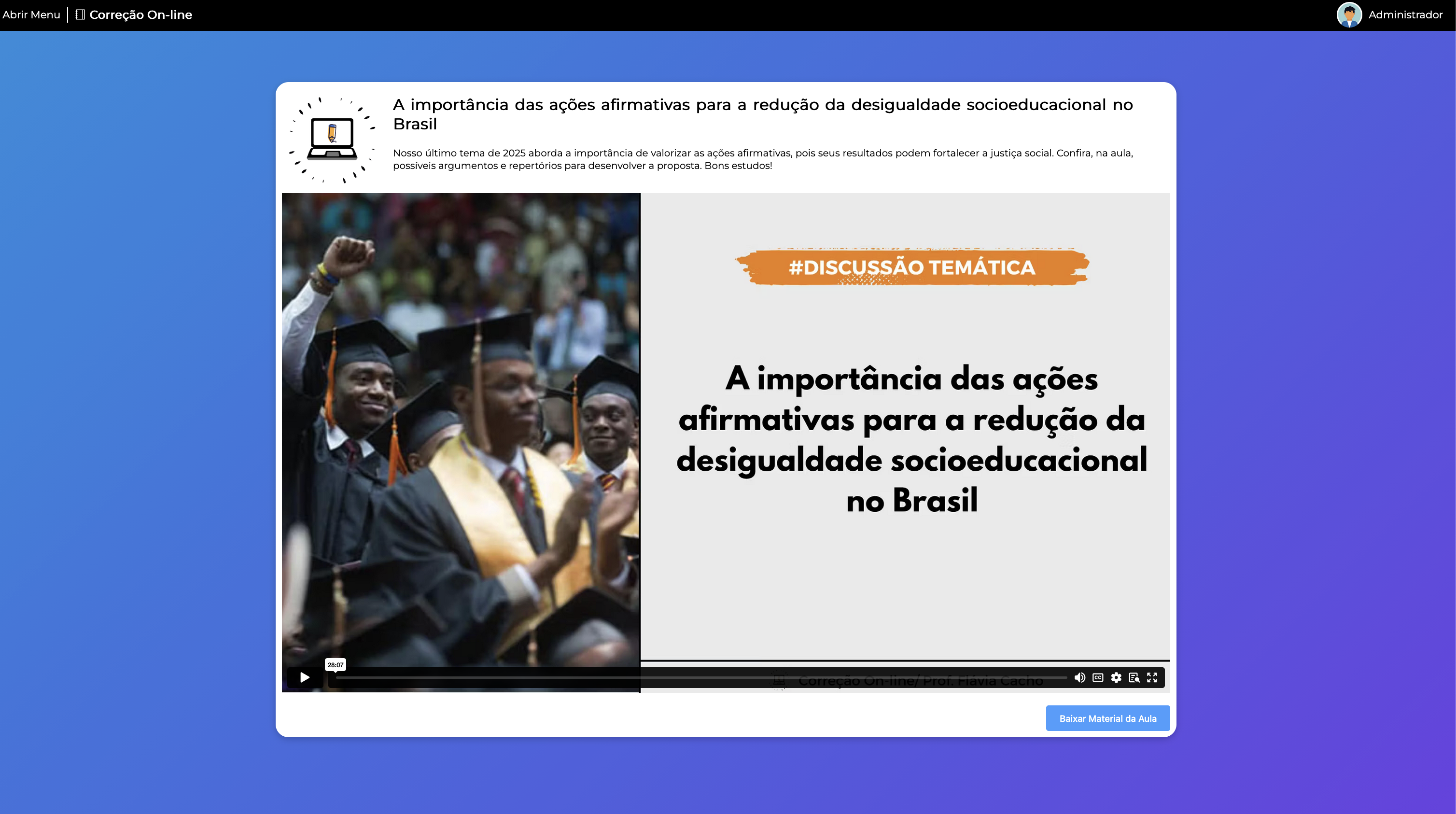 Aula sobre Ações Afirmativas